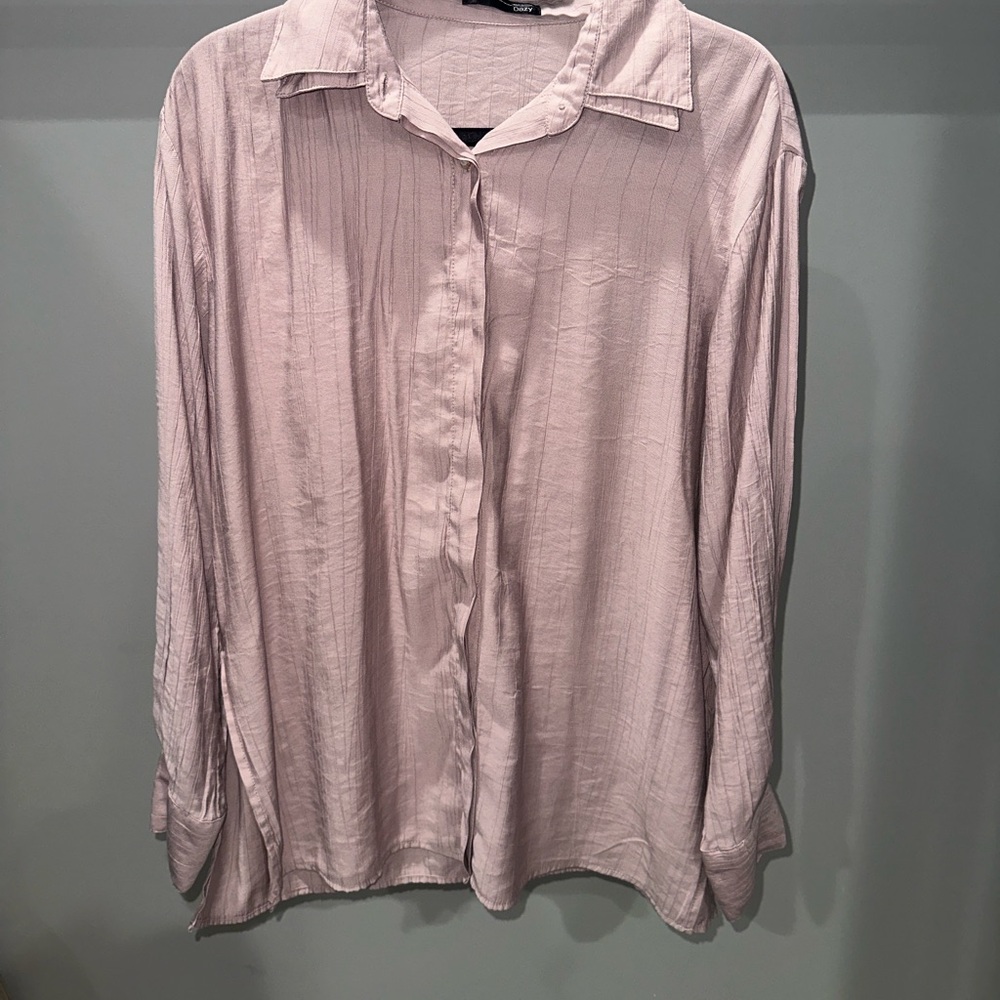 Pink Oversized Button Down Shirt